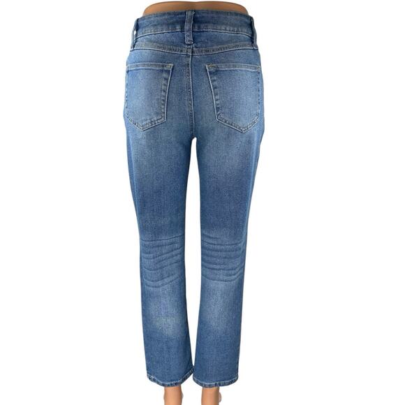 Rewash Women's Blue Medium Wash High Rise Straight Leg Denim Jeans Pants Size 24 - Picture 3 of 4